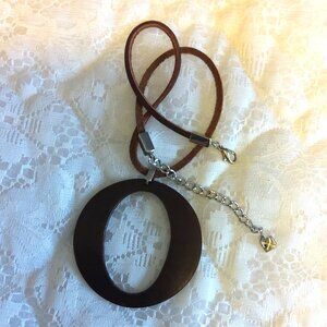 New Bauxo Brown Leather Necklace with Dark Brown Leather Handmade Pendant